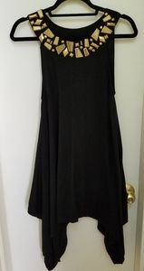 Black dress with gold collar